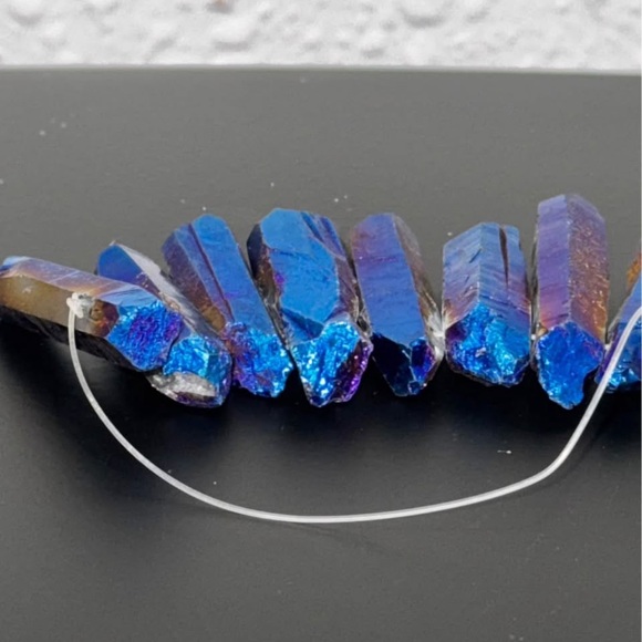 Electric Blue Crystal Quartz - Drilled - Picture 2 of 5